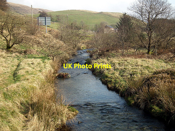 Photo 6"x4" Afon Castell looking upstream Ysbyty Cynfyn c2012