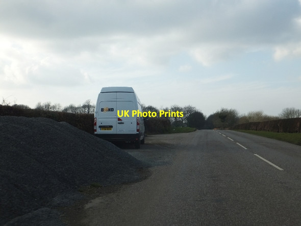 Photo 6"x4" Lay-by and heap of gravel near Higher North Coombe Farm Templeton\/SS8814 c2012