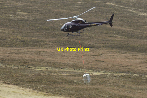 Photo 6"x4" Helicopter at Quoys hatchery Quoys\/HP6112 c2012