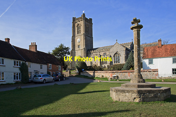 Photo 6"x4" Village Cross and St Michael's church - from the Green, Aldbourne Aldbourne c2012