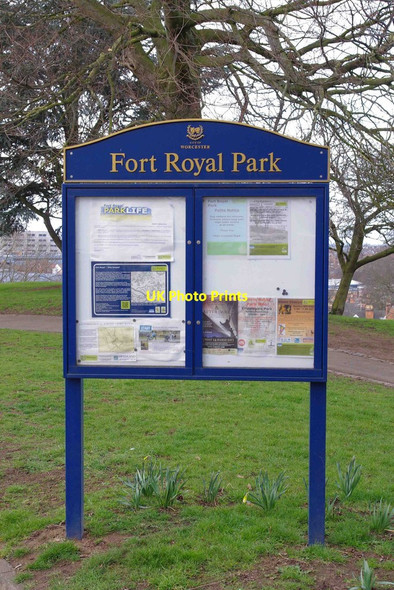 Photo 6"x4" Park sign in Fort Royal Park, Worcester Worcester c2012