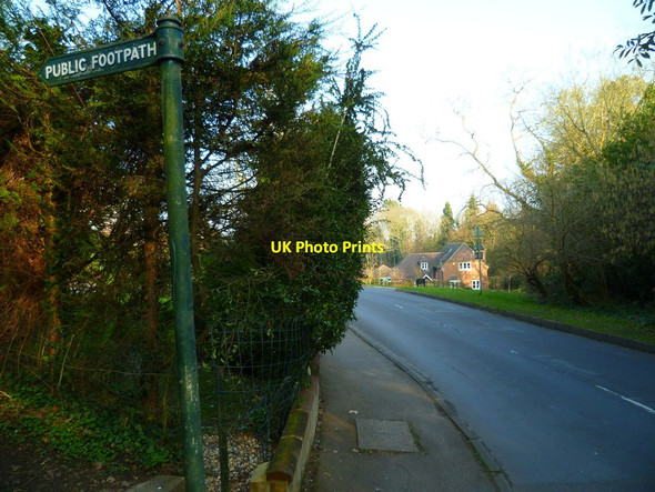 Photo 6"x4" Footpath junction with Church Lane Bursledon c2012