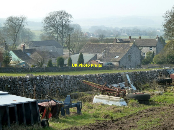 Photo 6"x4" Farm and village scene, Chelmorton Chelmorton c2012