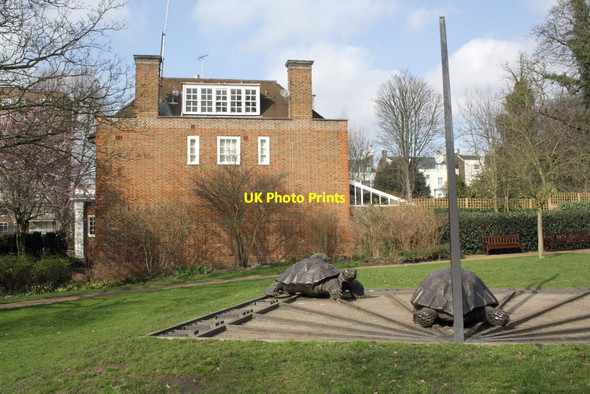 Photo 6"x4" Gnomon and tortoises of sundial in Holland Park Kensington\/TQ2579 c2012