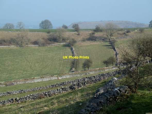 Photo 6"x4" Sloping fields near Taddington Brushfield c2012