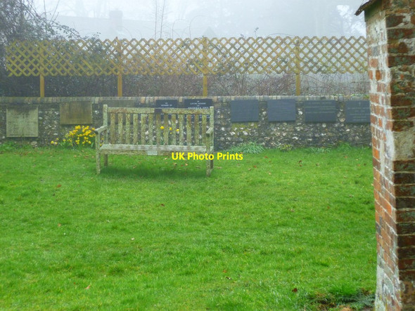 Photo 6"x4" Seat in Up Marden churchyard Up Marden c2012