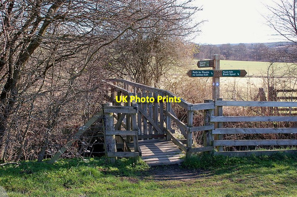 Photo 6"x4" Footbridge and path signs near Moulin Pitlochry c2012