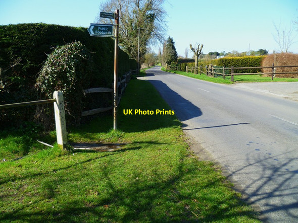 Photo 6"x4" Footpath junction with Eastergate Lane Walberton c2012