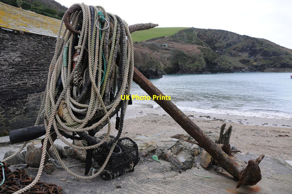 Photo 6"x4" Anchor and ropes, Port Isaac Port Isaac c2012