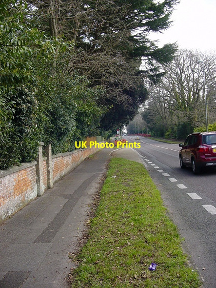 Photo 6"x4" Wimborne Road (East), Ferndown - Old Nursery Wall Trickett's Cross c2012
