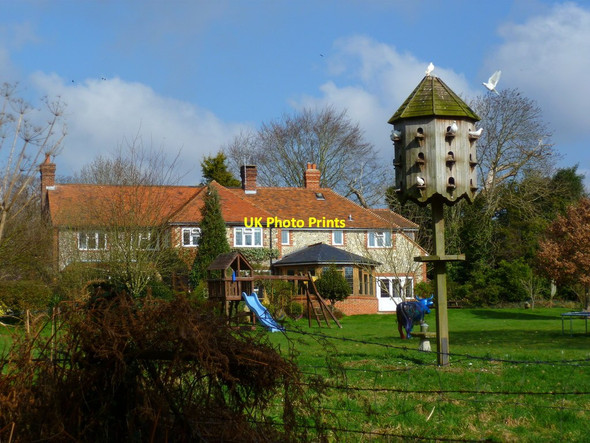 Photo 6"x4" Garden on Tinwood Lane with dovecote and cow Halnaker c2012