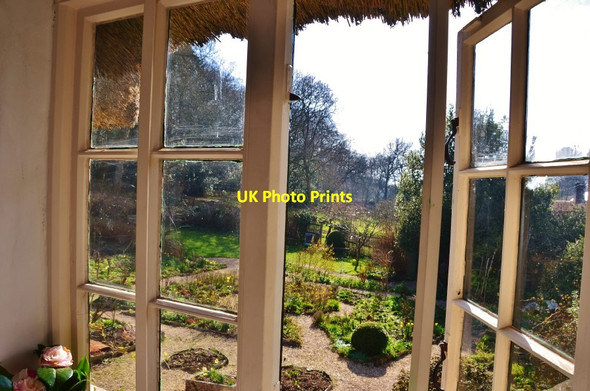 Photo 6"x4" Higher Bockhampton: View from upstairs window of Hardy's Cottage of the Garden Higher Bockhampton c2012