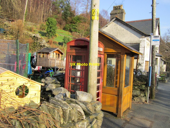 Photo 6"x4" Red Telephone Box Capel Curig c2012