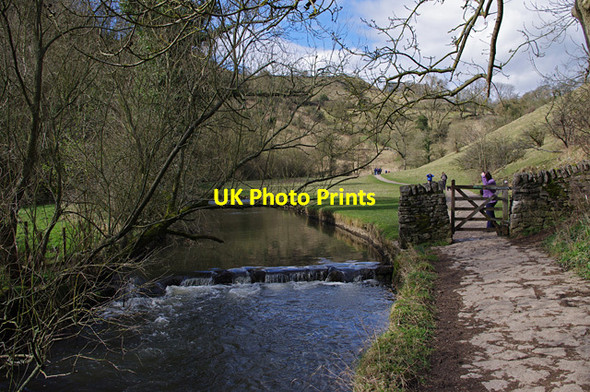 Photo 6"x4" Weir on River Dove Milldale c2012