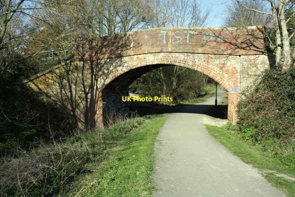 Photo 6"x4" Bridge taking footpath over former railway trackbed Didcot c2012