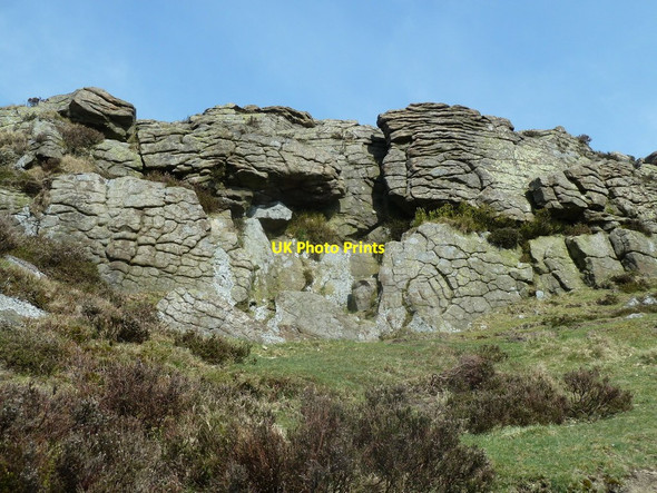 Photo 6"x4" Rock formation by the summit of Win Hill Ashopton c2012