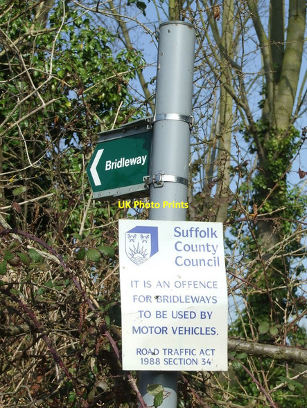 Photo 6"x4" Bridleway Notice Cock Street\/TL9636 c2012