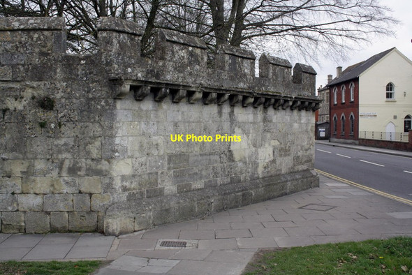 Photo 6"x4" Wall at junction of St Nicholas Road and Exeter Street Salisbury c2012
