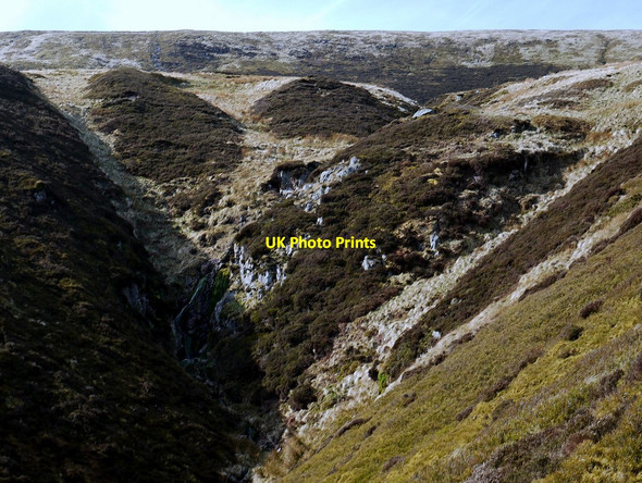 Photo 6"x4" Waterfall on burn south-east of Cheviot Cairn Hill\/NT9019 c2012