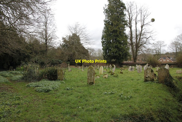 Photo 6"x4" Churchyard at the back Houghton\/SU3432 c2012