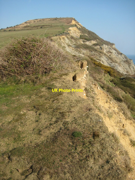 Photo 6"x4" The coastal face of Golden Cap Chideock c2012