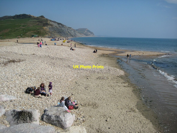 Photo 6"x4" Beach at Charmouth Lyme Regis c2012