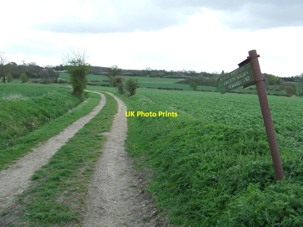 Photo 6"x4" Footpath And Sign Little Walden c2012