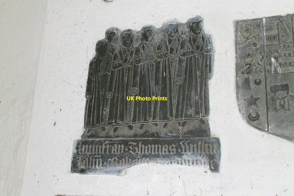 Photo 6"x4" Sons of Richard Lytleburye on brass, Ashby Puerorum church Ashby Puerorum c2012