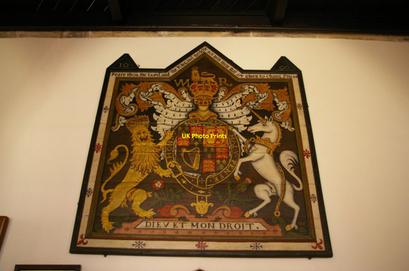 Photo 6"x4" St Michael's Church, East Coker: royal arms Burton\/ST5313 c2012