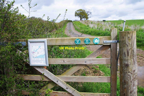 Photo 6"x4" Signs on gate at start of farm track, near Upper Arley Nash End c2012