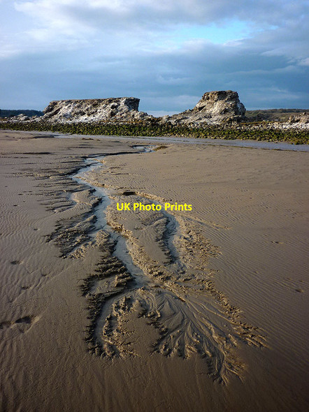 Photo 6"x4" Drainage patterns in the sand, Cote Stones Carnforth c2012