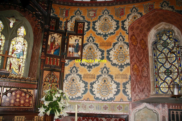 Photo 6"x4" St Nicholas, Little Braxted - Sanctuary wall painting Witham c2012