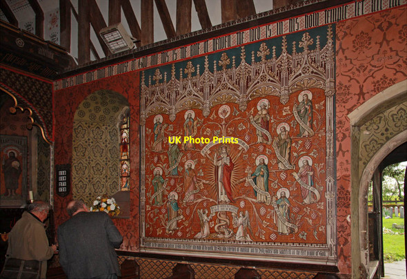 Photo 6"x4" St Nicholas, Little Braxted - Wall painting Witham c2012