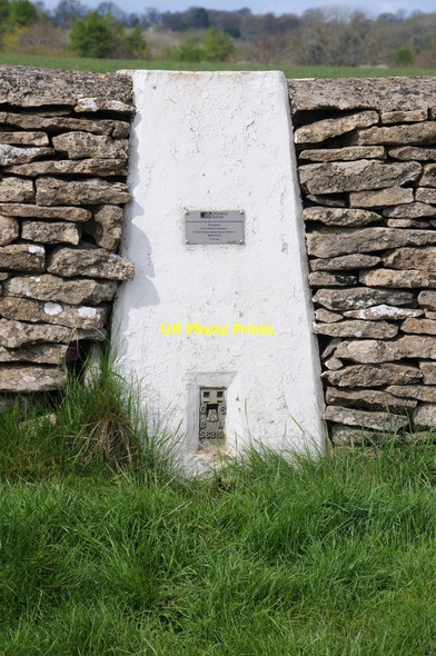 Photo 6"x4" Trig point in a wall Barton End c2012