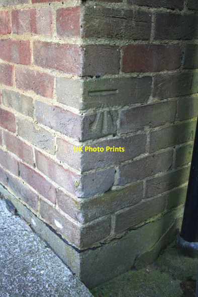 Photo 6"x4" Benchmark on #2 Chigwell Lane Loughton\/TQ4396 c2012