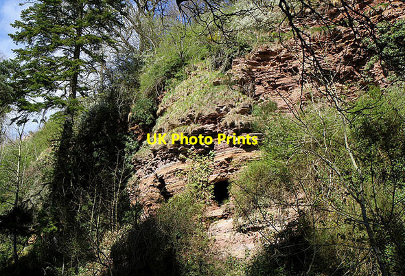 Photo 6"x4" Caves above the Ale Water at Ancrum Ancrum c2012