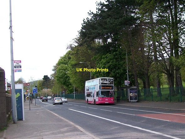 Photo 6"x4" A Metro bus at the Falls Park Bus Stop Belfast c2012