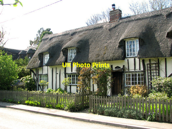 Photo 6"x4" Timberframed thatched cottages in The Street, Stradishall Stradishall c2012