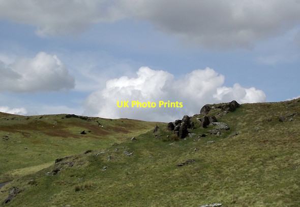 Photo 6"x4" Rocky moorland skyline north of Llyn Teifi, Ceredigion Ffair-Rhos c2012