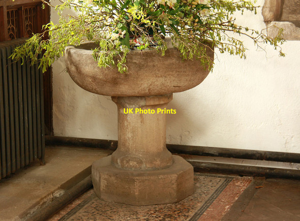 Photo 6"x4" St Mary, Hornby - Font Hornby\/SE2293 c2012