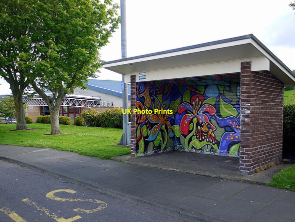 Photo 6"x4" Decorated bus shelter, Stonyflat Bank, Prudhoe Prudhoe c2012