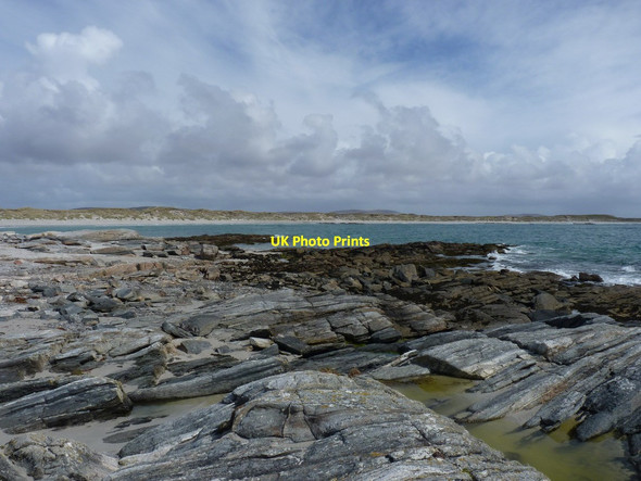 Photo 6"x4" Wave-cut rocks on Rubha Port Scolpaig Balranald c2012