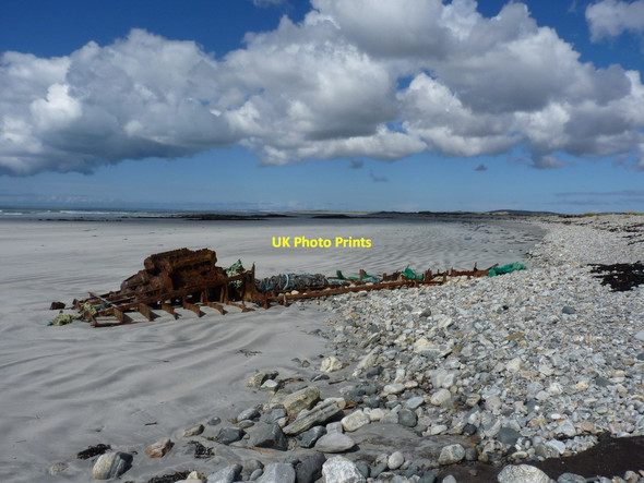 Photo 6"x4" Rusting remains on the beach Iolaraigh c2012