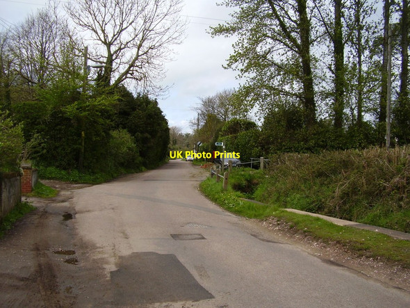 Photo 6"x4" Footpath crossing the road near Metcombe Fluxton c2012