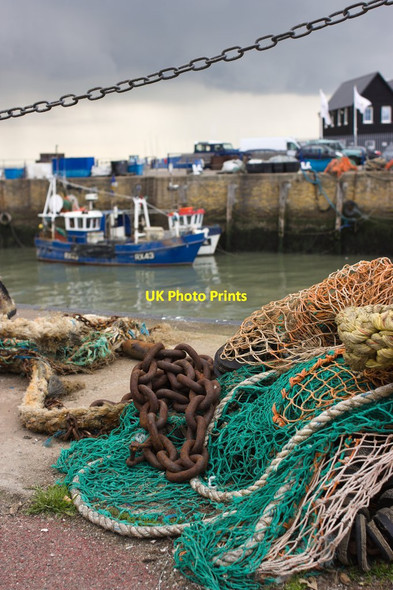 Photo 6"x4" Chains and Fishing Nets, Whitstable Harbour Whitstable c2012