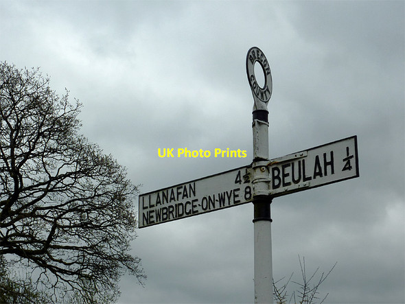 Photo 6"x4" Road sign near Beulah, Powys Beulah\/SN9251 c2012