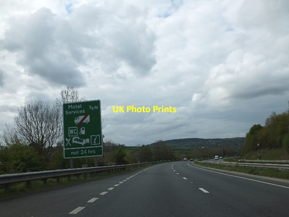 Photo 6"x4" Services sign on A38 north of Buckfastleigh Ashburton c2012