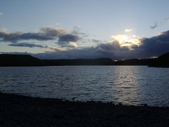 Photo 6"x4" Sun setting over Jaw Reservoir Duntocher c2008
