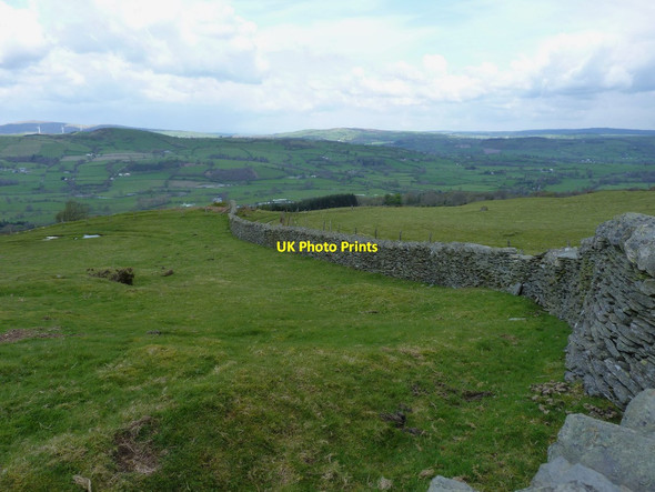 Photo 6"x4" Stone wall and pasture above the Dee valley Cynwyd c2012