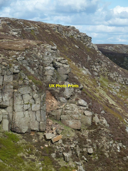 Photo 6"x4" Crag above Grindsbrook Clough Grindsbrook Booth c2012